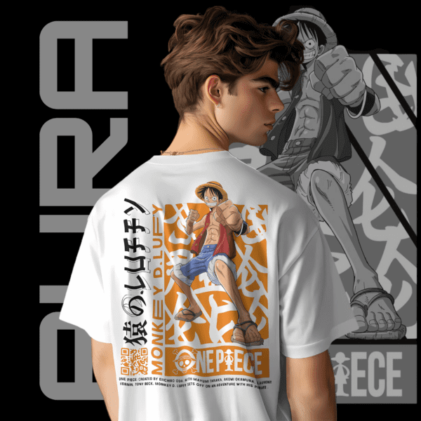 Monkey D. Luffy One Piece - AURA Era Anime Tee - Image 4