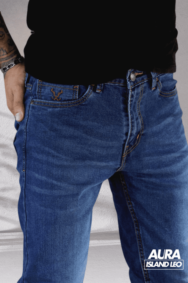 Mid Blue Vibe - AURA Island Leo Jeans - Image 4