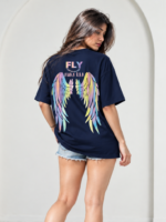 Aura Wings FLY Oversized Unisex Tee - Image 3