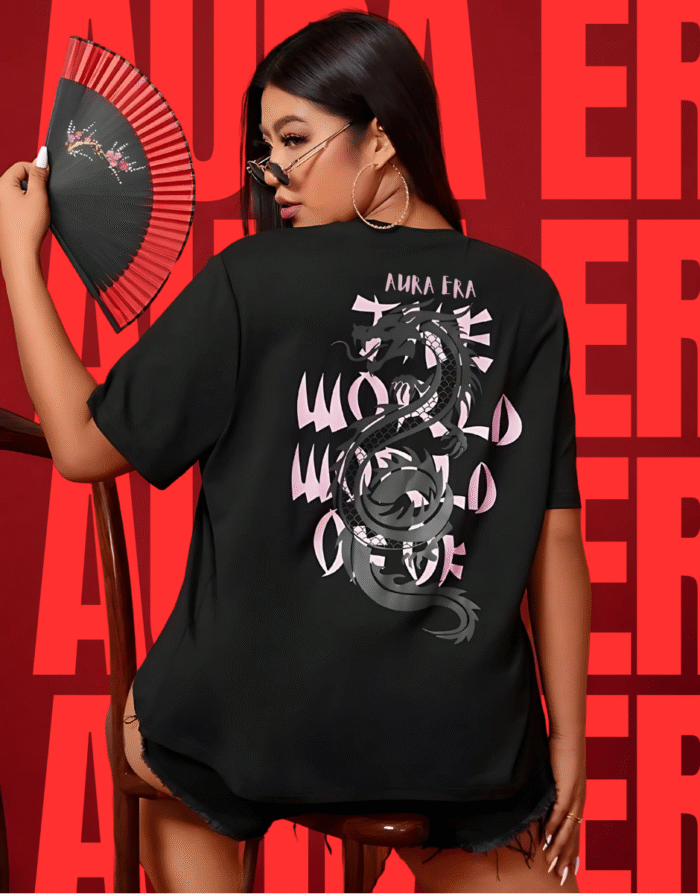 Dragon Flow World Oversized Unisex Tee - Image 1