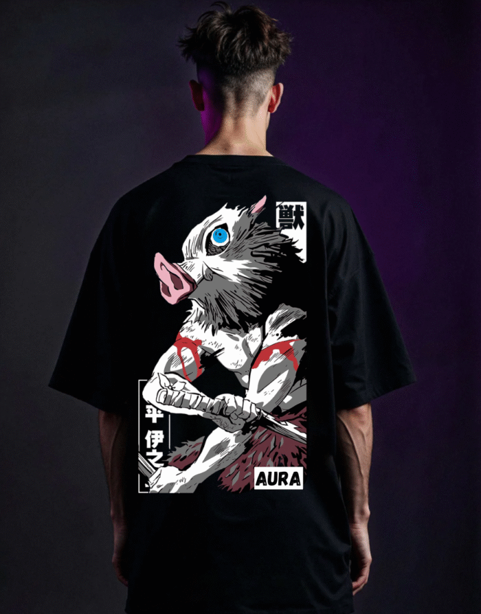 Boar Rage Aura Oversized Unisex Tee - Image 1