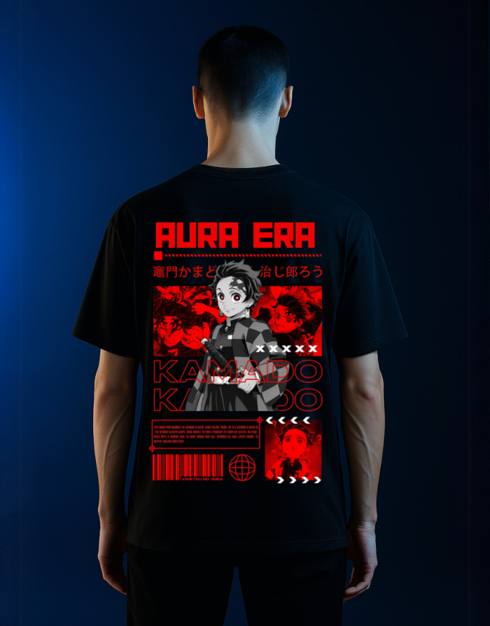 Aura Era Kamado Oversized Unisex Tee - Image 1