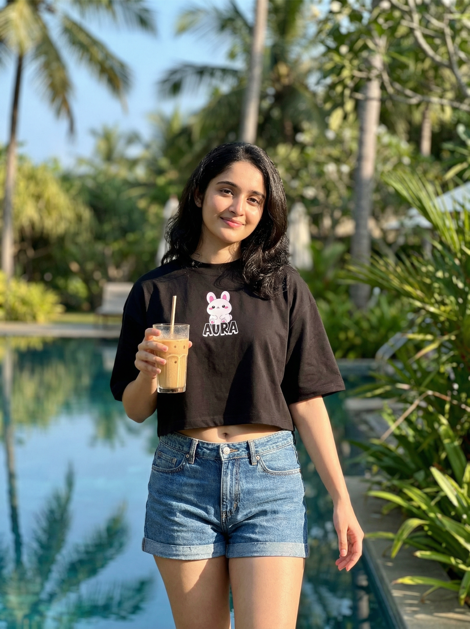 1 Cute Bunny Oversized Crop Tee - Image 1