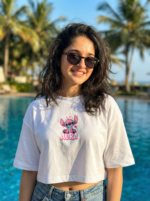 Rose Stitch Oversized Crop Top - Image 8