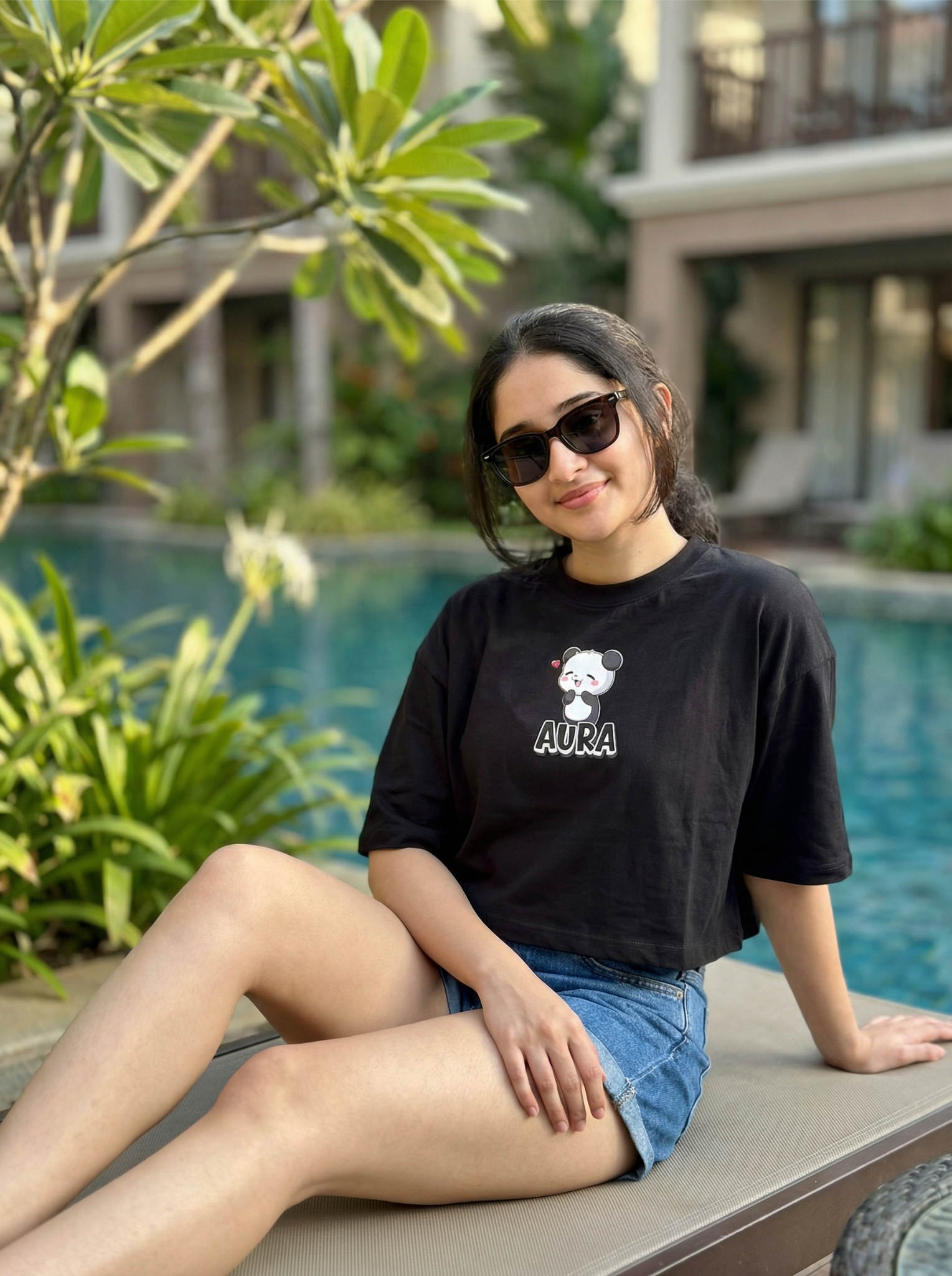 2 Panda Love Oversized Crop Top - Image 1