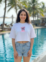 Rose Stitch Oversized Crop Top - Image 5