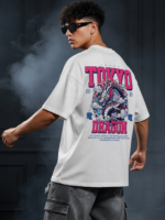 AURA Tokyo Dragon Oversized T-Shirt – White - Image 3
