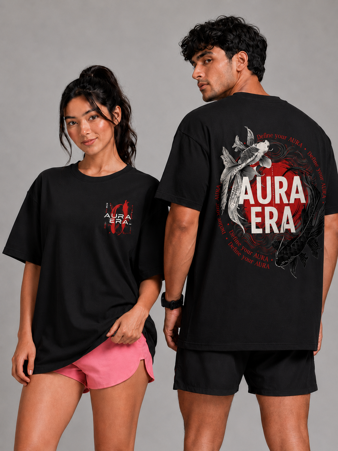 1 AURA Koi Flow Oversized Unisex T-Shirt - Image 1