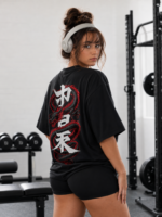 AURA Dragon Kanji Oversized Unisex T-Shirt - Image 3